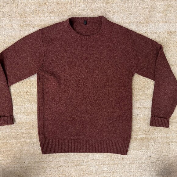 MUJI Merino Wool Medium Gauge Crew Neck Sweater - Size: Medium, Color: Orange - Picture 1 of 3